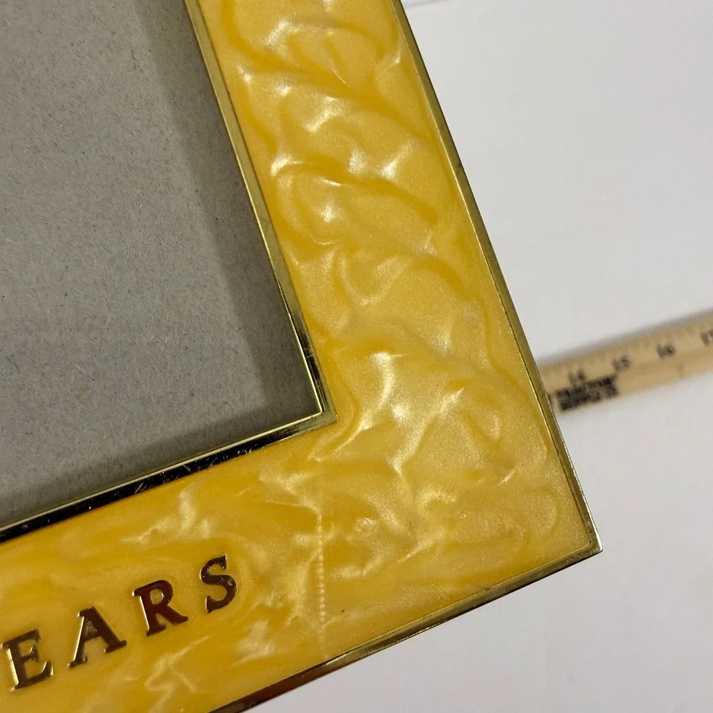 Hallmark 50th Anniversary Picture Frame Golden Wedding Yellow Pearlescent